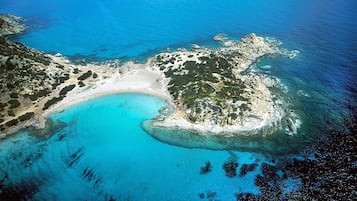Beach nearby, white sand, beach shuttle, beach umbrellas