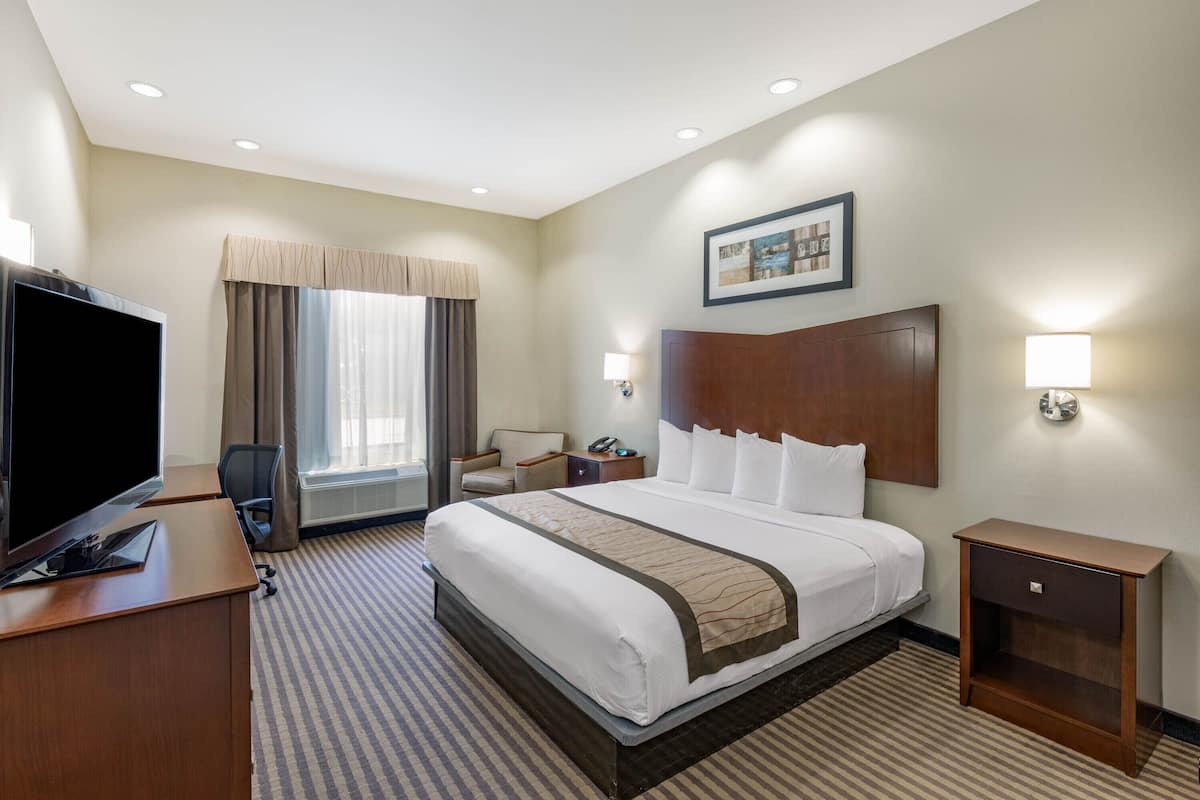 Desk, blackout curtains, iron/ironing board, free WiFi