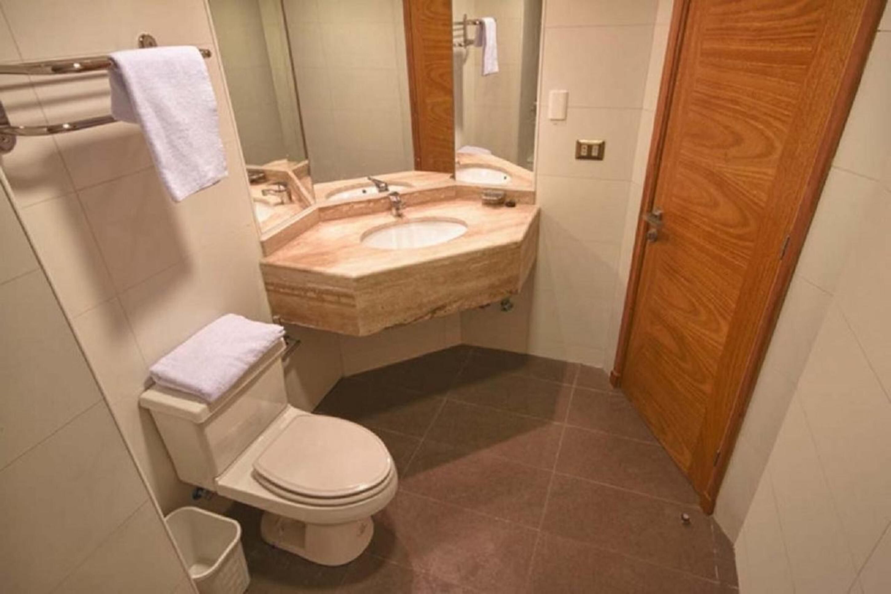 combined shower/bathtub, free toiletries, hair dryer, towels