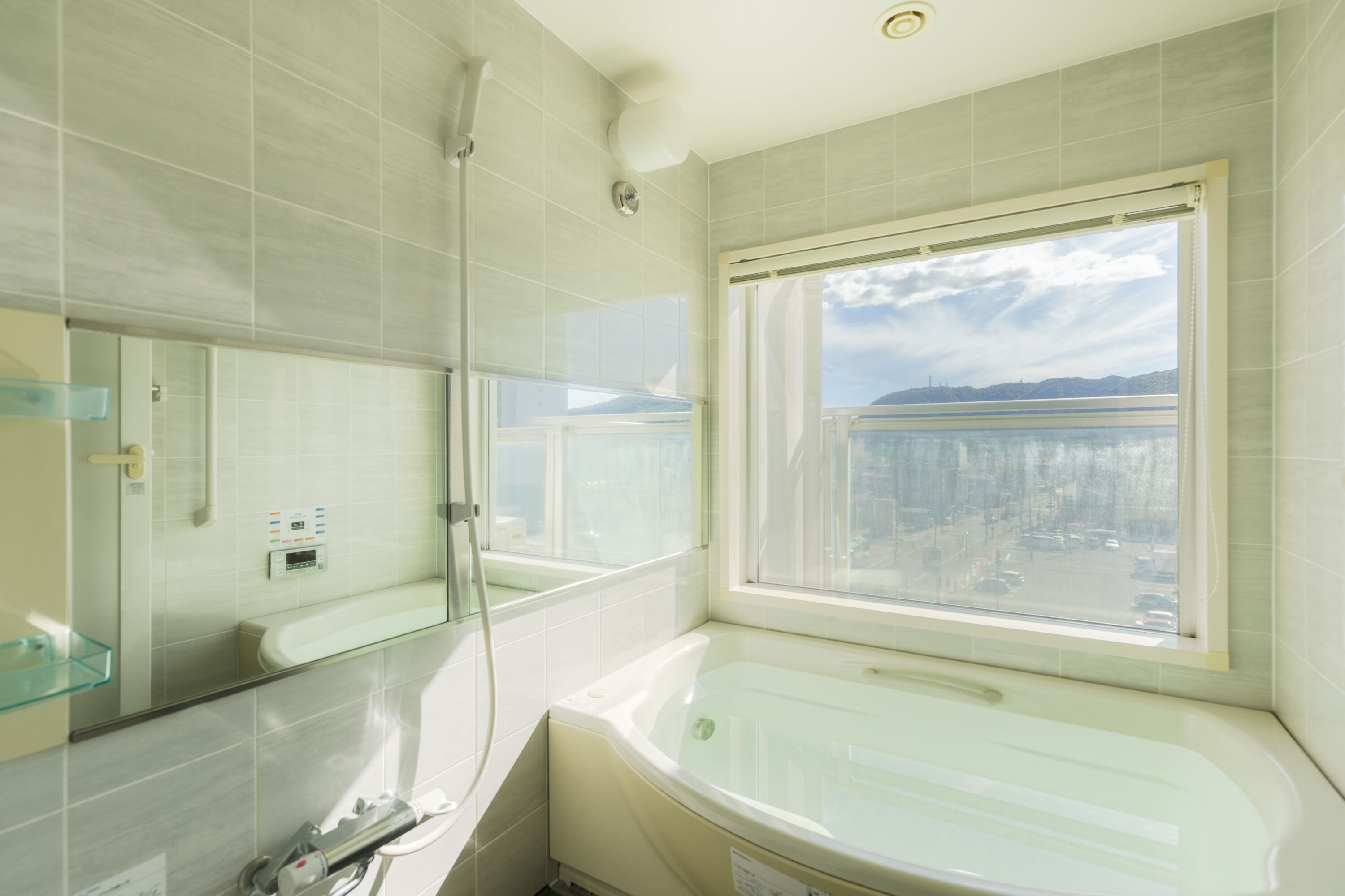 separate bathtub and shower, free toiletries, hair dryer, slippers