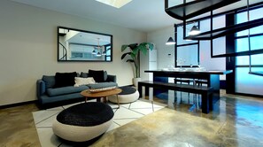 Penthouse, 2 Bedrooms | Living area | 42-inch flat-screen TV with cable channels, TV, pay movies - Seoul Loft Apartments - SLA 7 Night Minimum (Seoul)