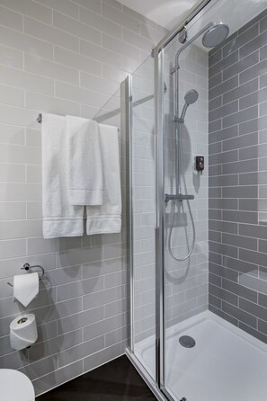 Free toiletries, hair dryer, towels