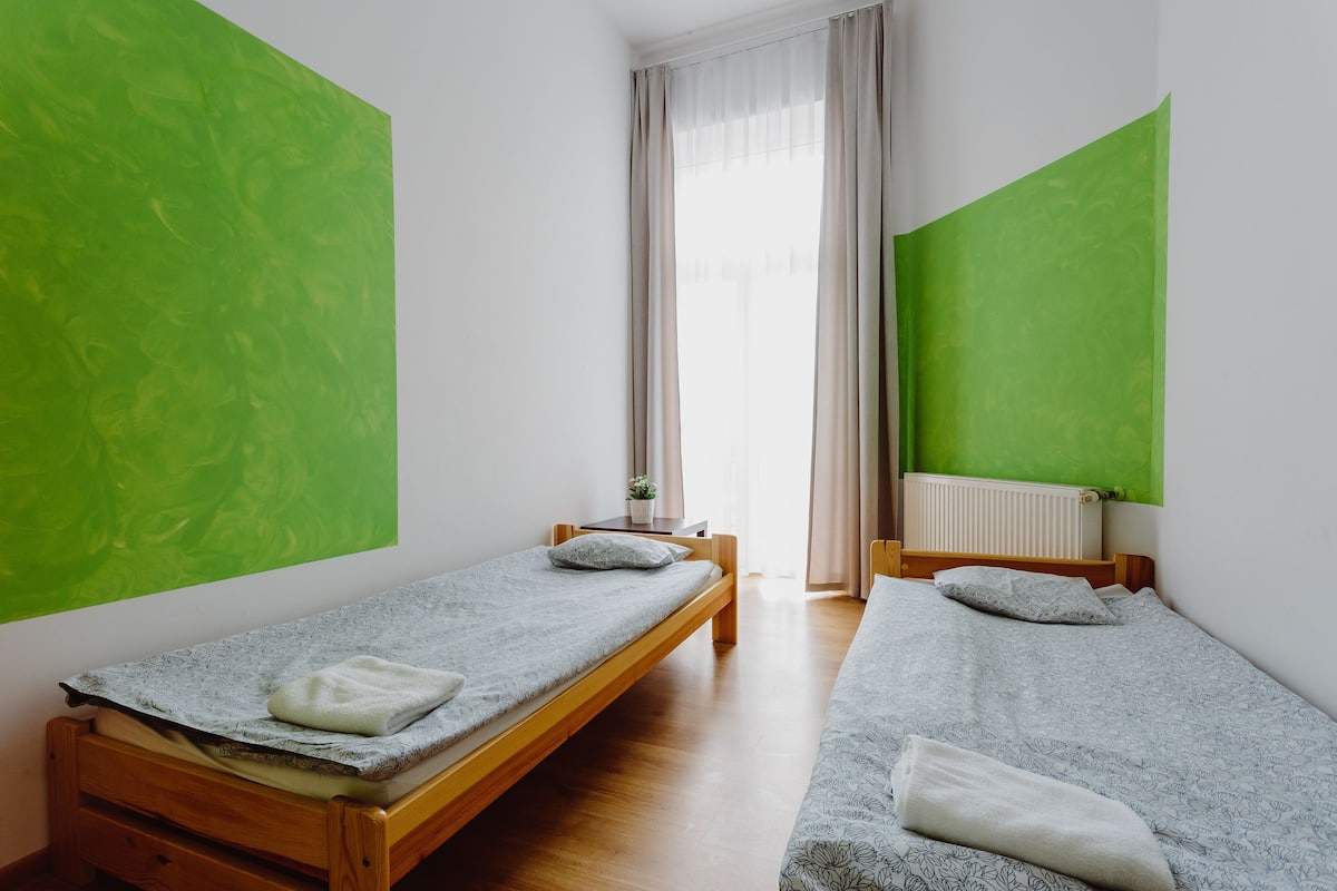 Camera Standard con 2 letti singoli, bagno condiviso | Biancheria da letto di alta qualità, una cassaforte in camera