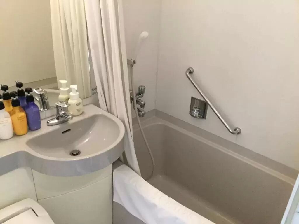 combined shower/bathtub, free toiletries, hair dryer, bathrobes
