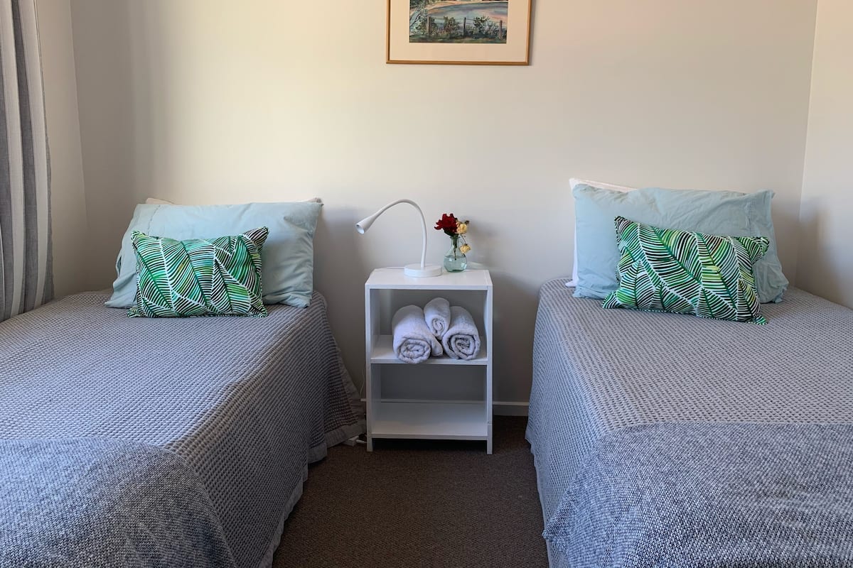 Blackout curtains, free WiFi, bed sheets