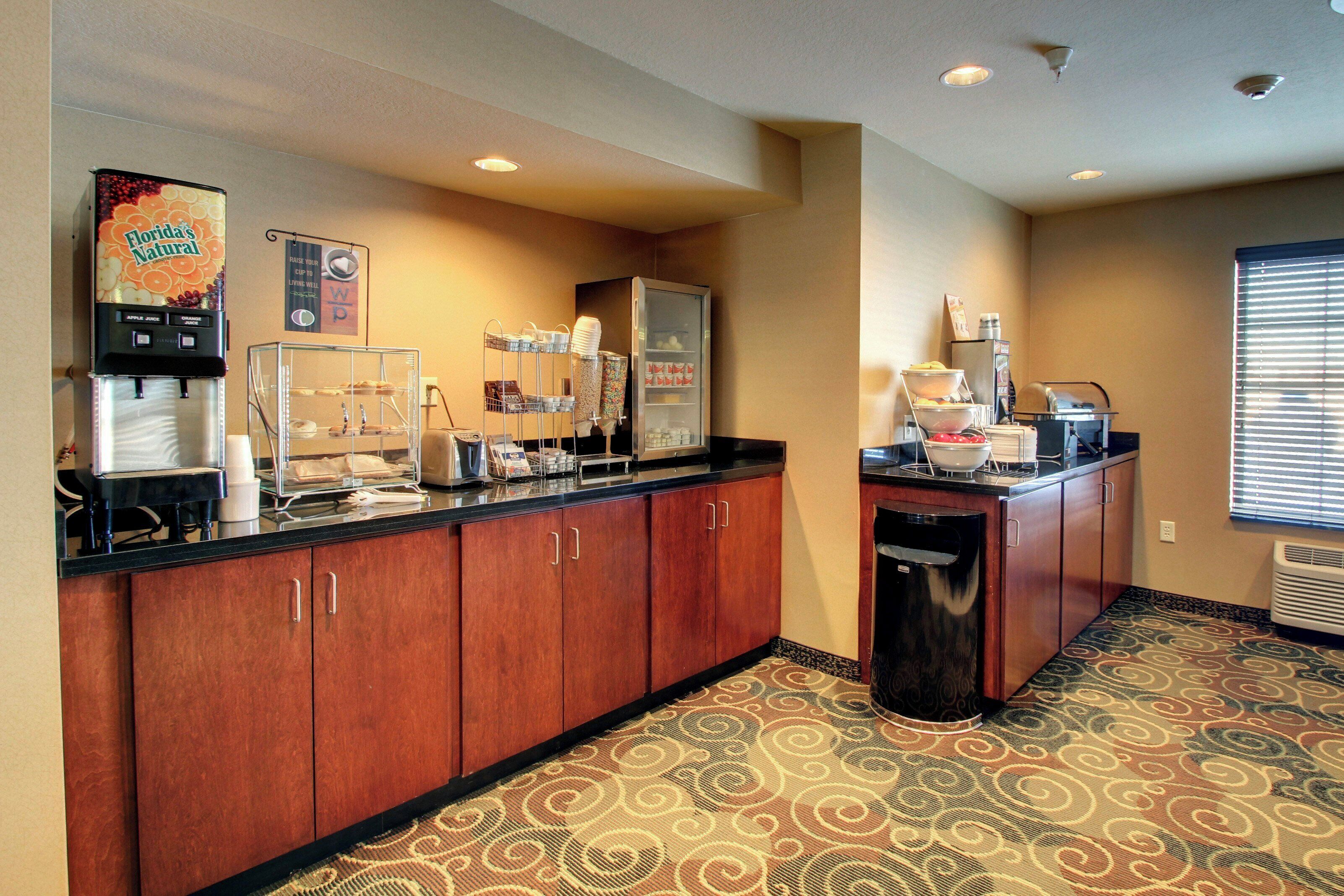 Free daily self-serve breakfast
