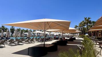 Indoor pool, 2 outdoor pools, open 10:00 AM to 6:00 PM, pool umbrellas