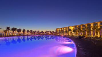 Indoor pool, 2 outdoor pools, open 10:00 AM to 6:00 PM, pool umbrellas