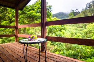 Bangalô panorâmico, 1 quarto, 2 banheiros, ao lado da montanha | Sacada