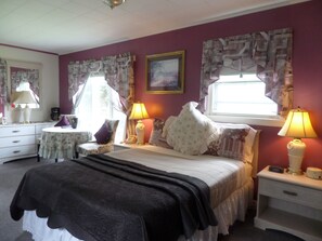 Individually decorated, individually furnished, desk, blackout drapes