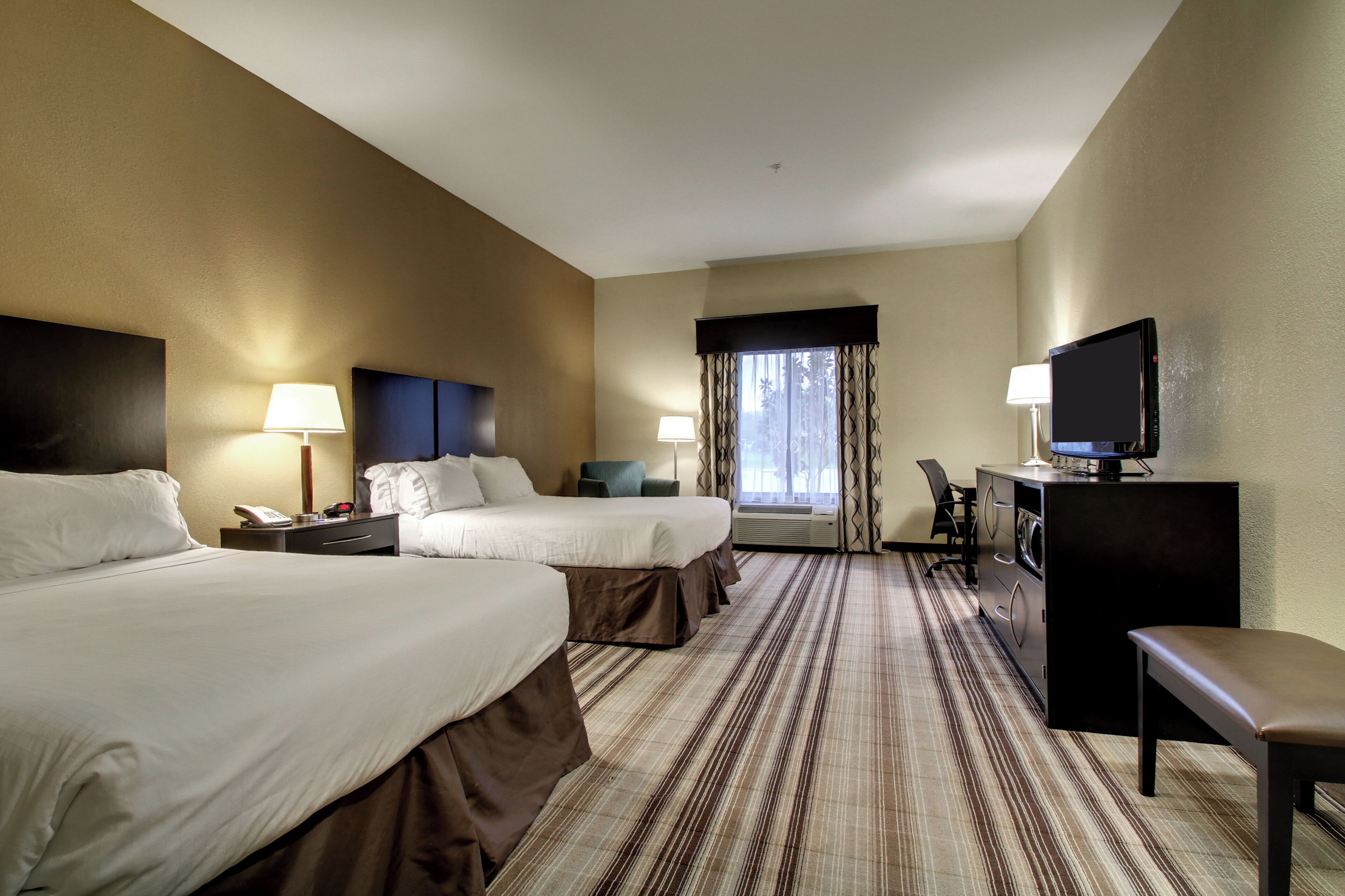 standard room, 2 queen beds | in-room safe, desk, laptop workspace, iron/ironing board