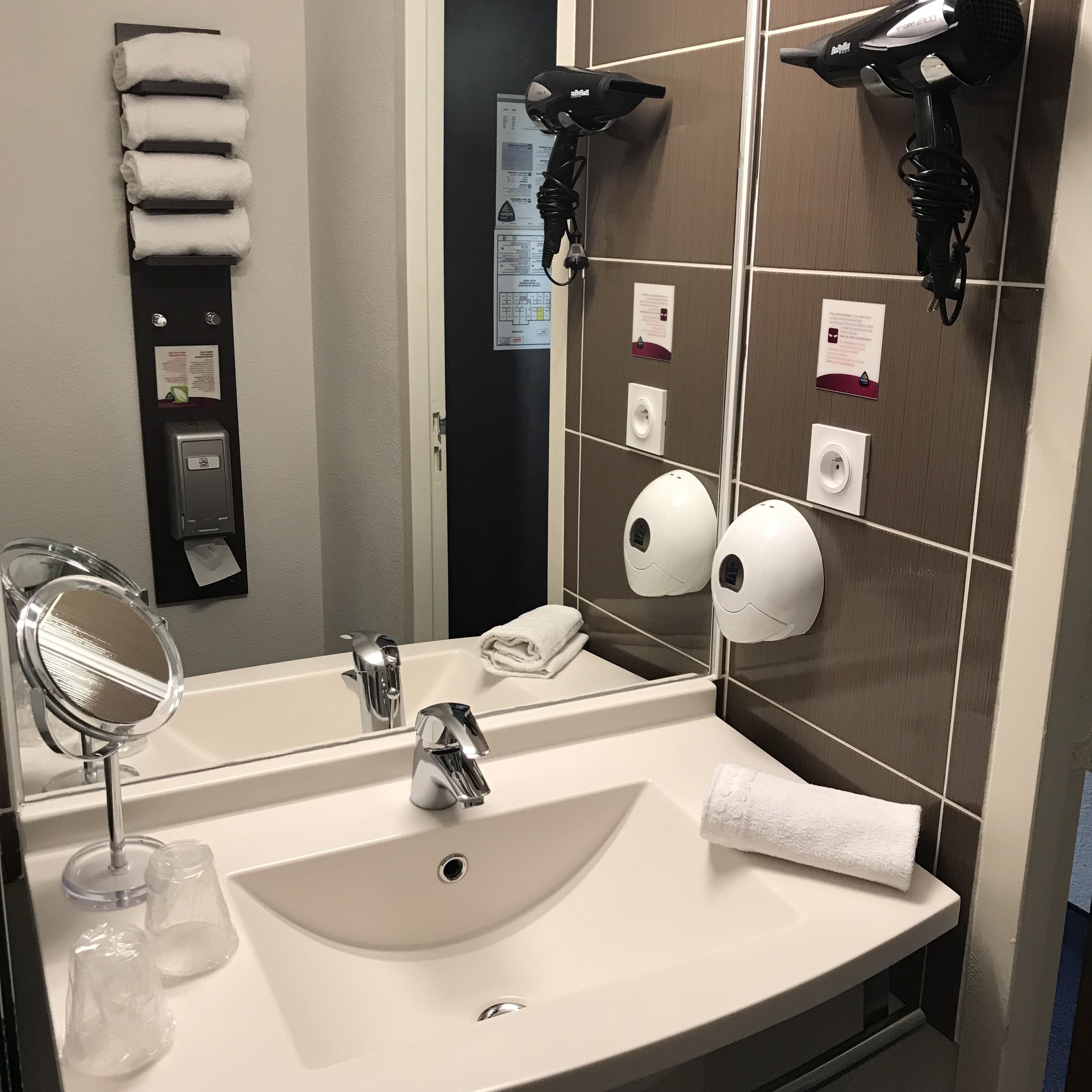 shower, eco-friendly toiletries, hair dryer, towels