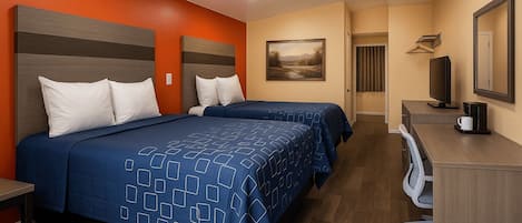 Ropa de cama de alta calidad, escritorio y sistema de insonorización