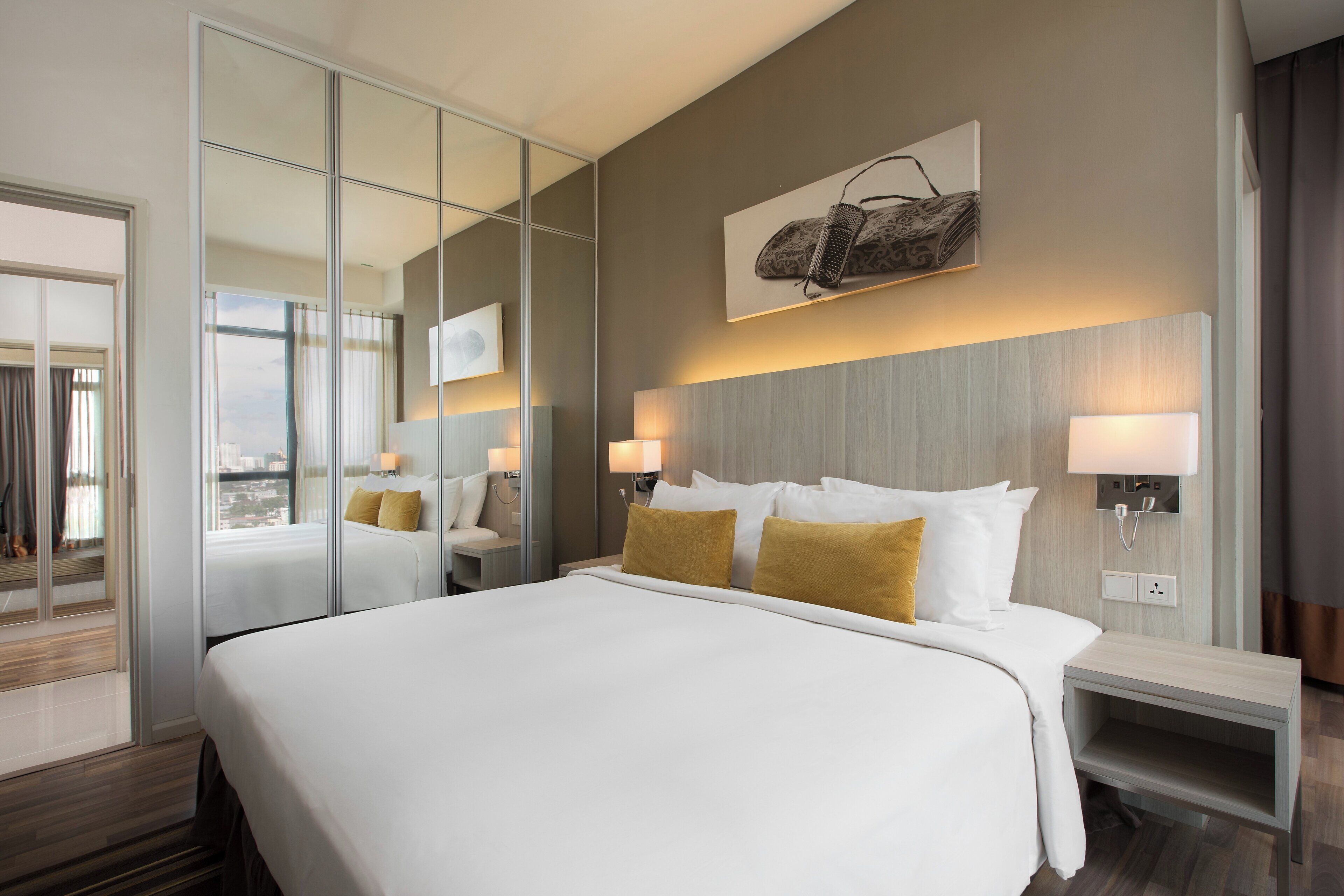 In-room safe, desk, laptop workspace, blackout curtains