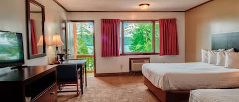 标准房, 2 张大床, 无烟房, 湖景 (Balcony) | 遮光窗帘、隔音、免费 WiFi、床单