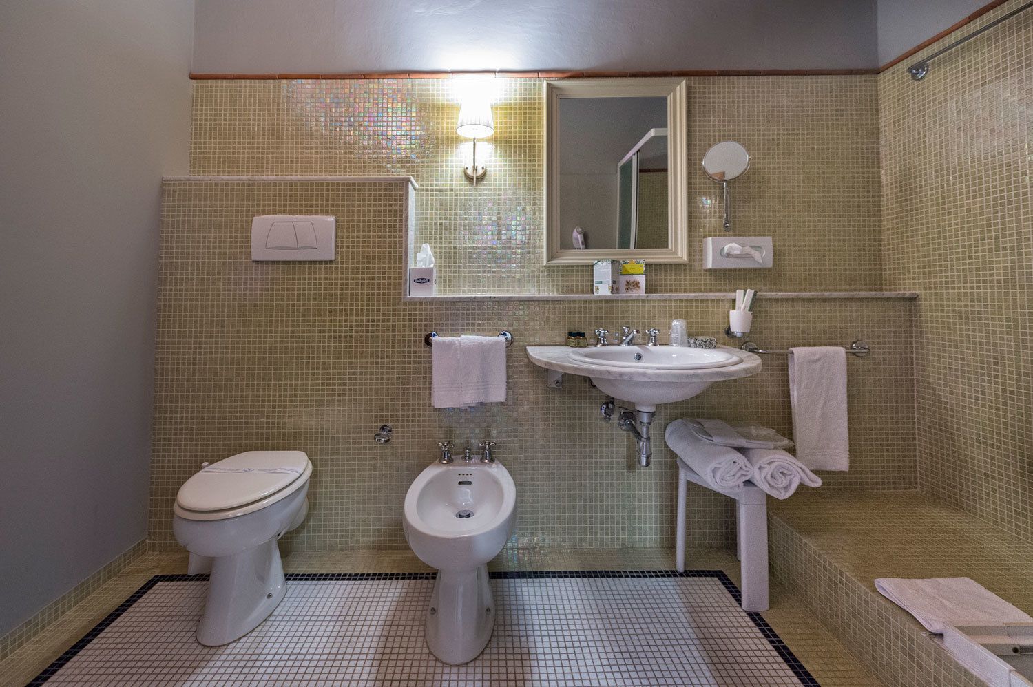 junior suite | bathroom | shower, free toiletries, hair dryer, bidet