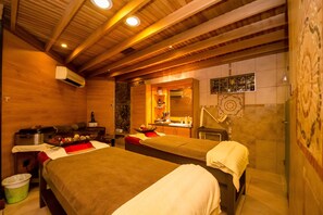 사우나, 전신 트리트먼트, 아로마테라피, 바디 랩, 바디 스크럽, 페이셜 트리트먼트