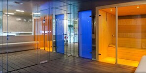 Salas de tratamientos para parejas, sauna, bañera de hidromasaje 