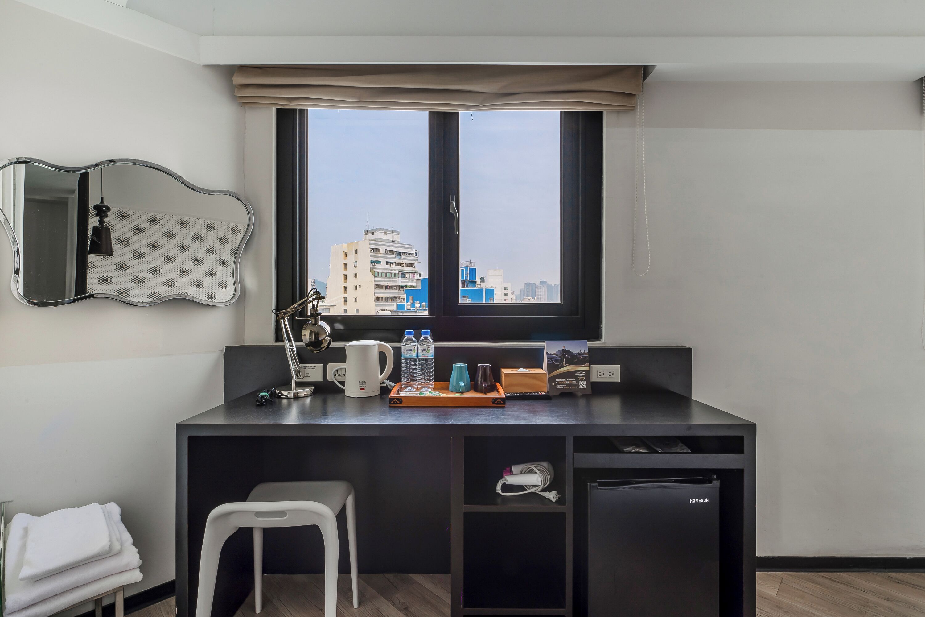 standard double room | desk, blackout curtains, soundproofing, free wired internet