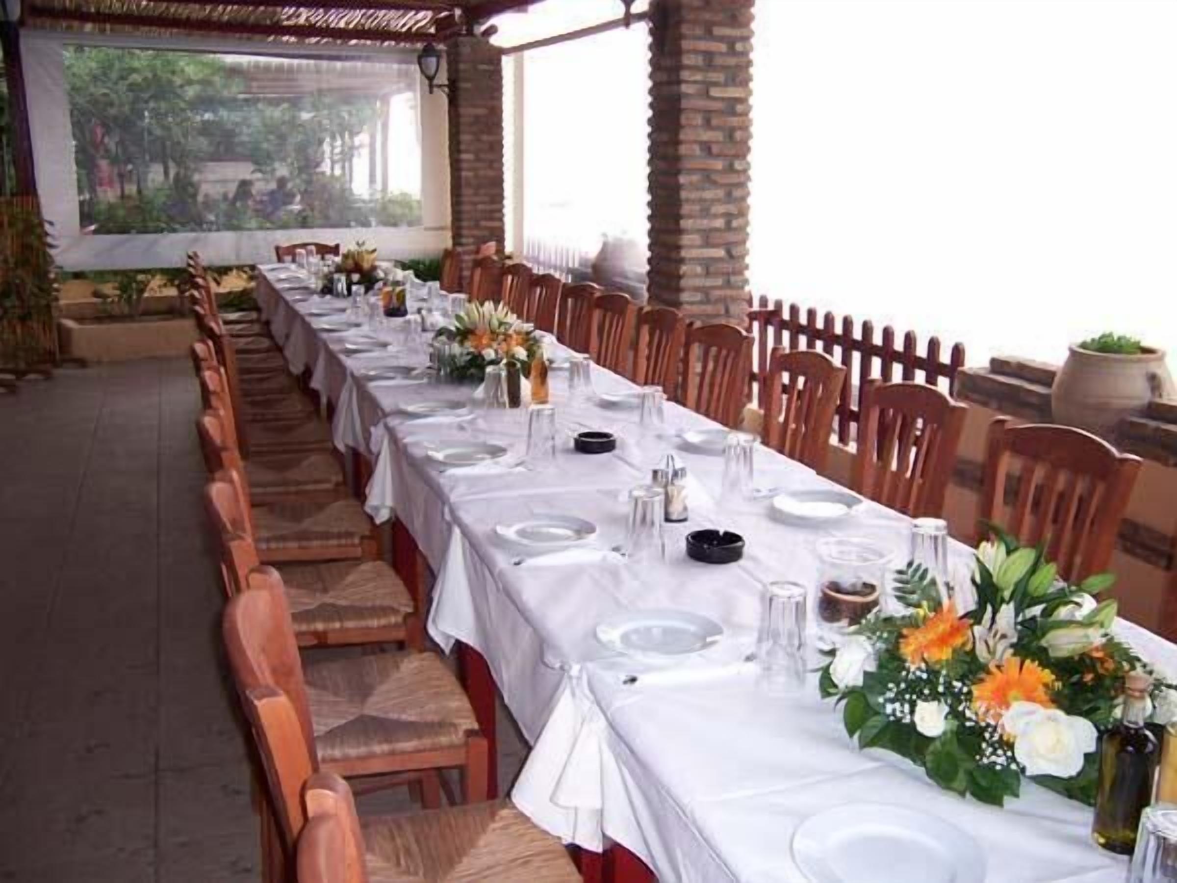 Outdoor banquet area