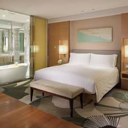 Premium bedding, down comforters, pillowtop beds, minibar