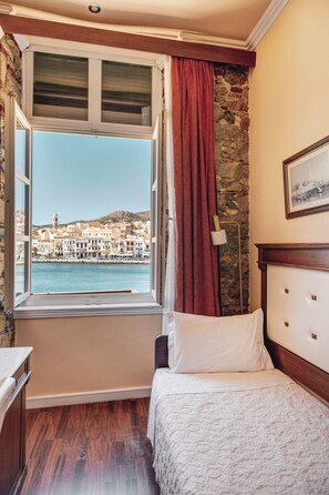 Economy Single Room | Bathroom | Shower, designer toiletries, hair dryer, slippers - Aktaion Hotel (Syros)
