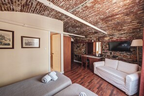 Romantic Triple Room, City View | Premium bedding, individually furnished, desk, laptop workspace - Aktaion Hotel (Syros)