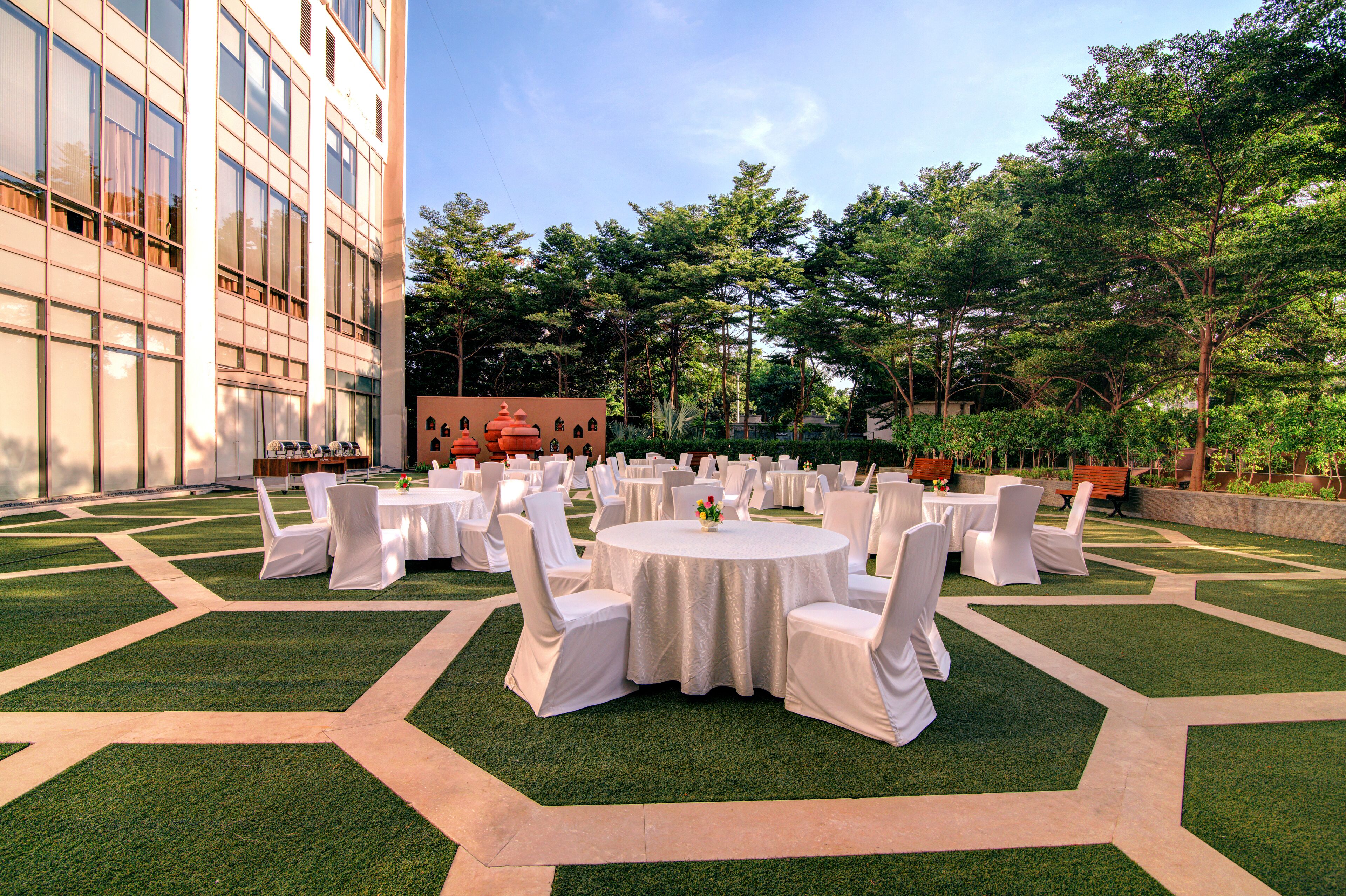 outdoor banquet area
