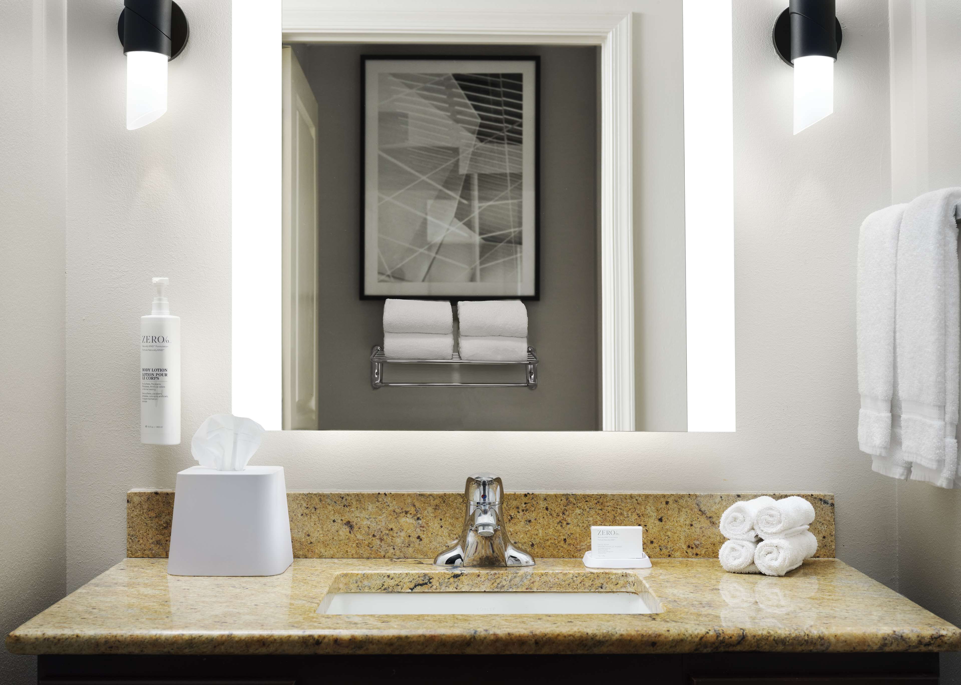 free toiletries, hair dryer, towels