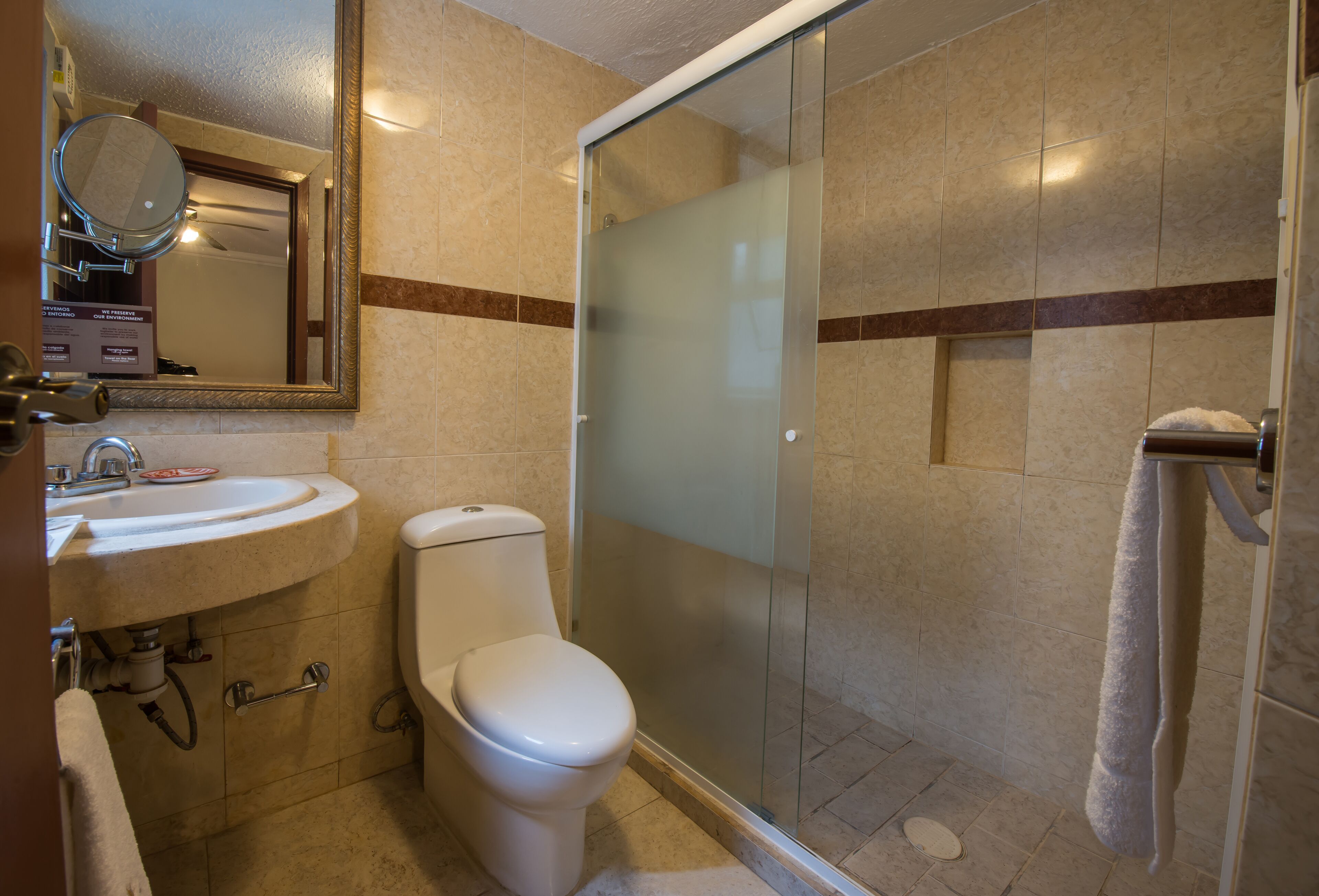 junior suite | bathroom | shower, rainfall showerhead, free toiletries, hair dryer