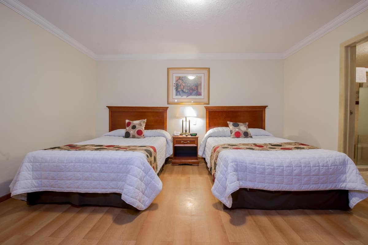 In-room safe, desk, iron/ironing board, cribs (free)