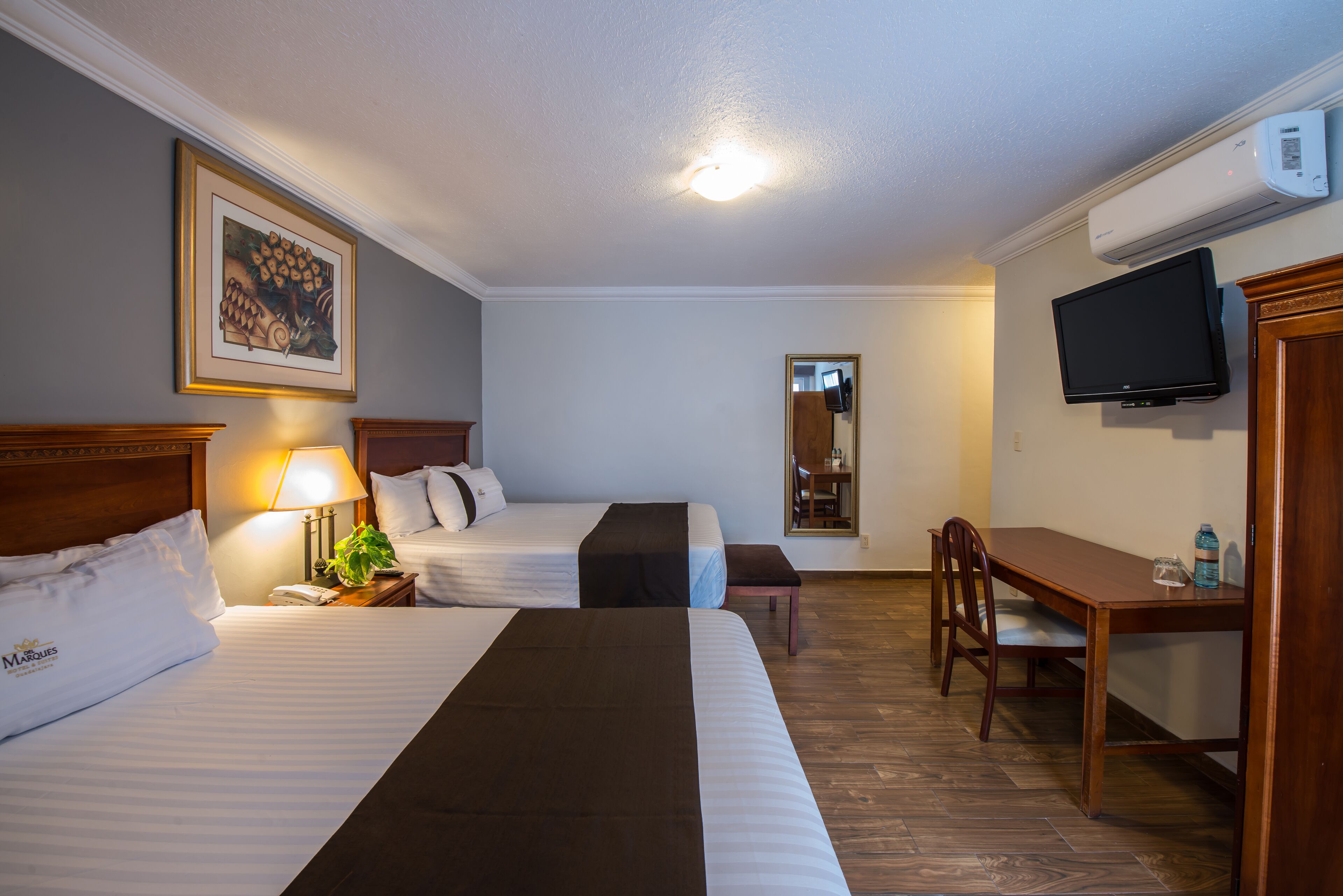 standard room, 2 double beds | in-room safe, desk, iron/ironing board, free cots/infant beds