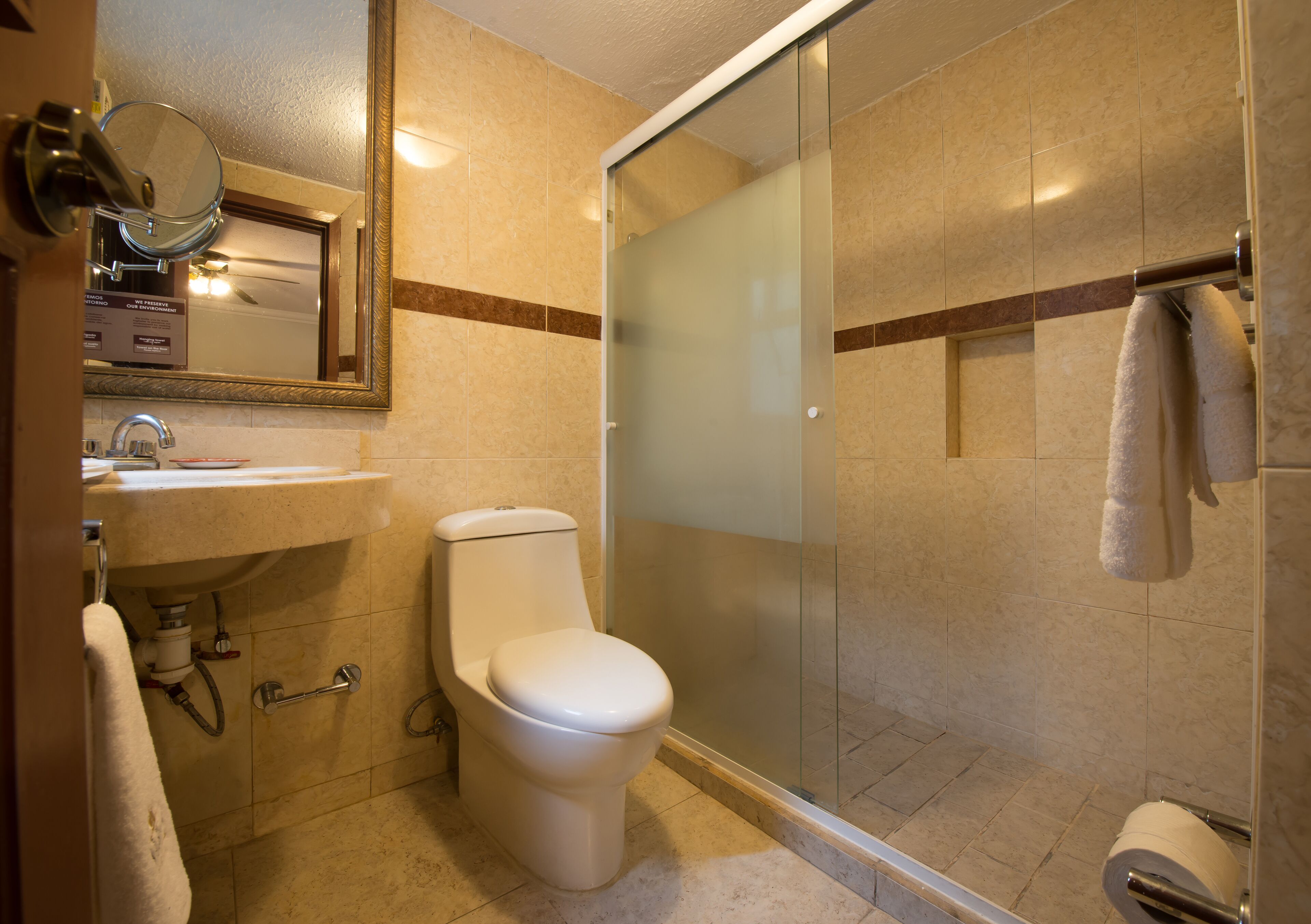 junior suite | bathroom | shower, rainfall showerhead, free toiletries, hair dryer