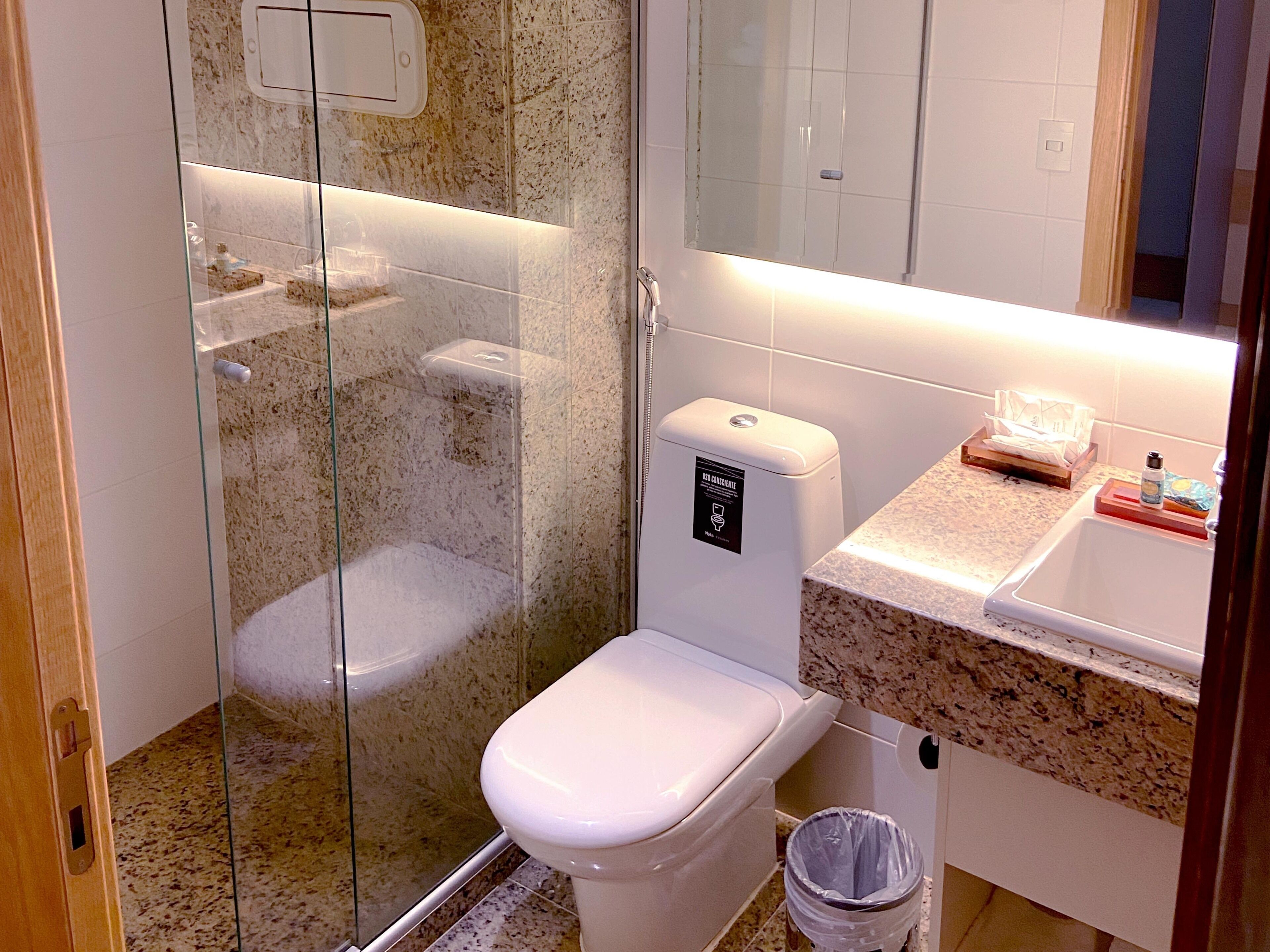 deluxe studio suite, 1 queen bed, ensuite | bathroom | shower, rainfall showerhead, free toiletries, hair dryer