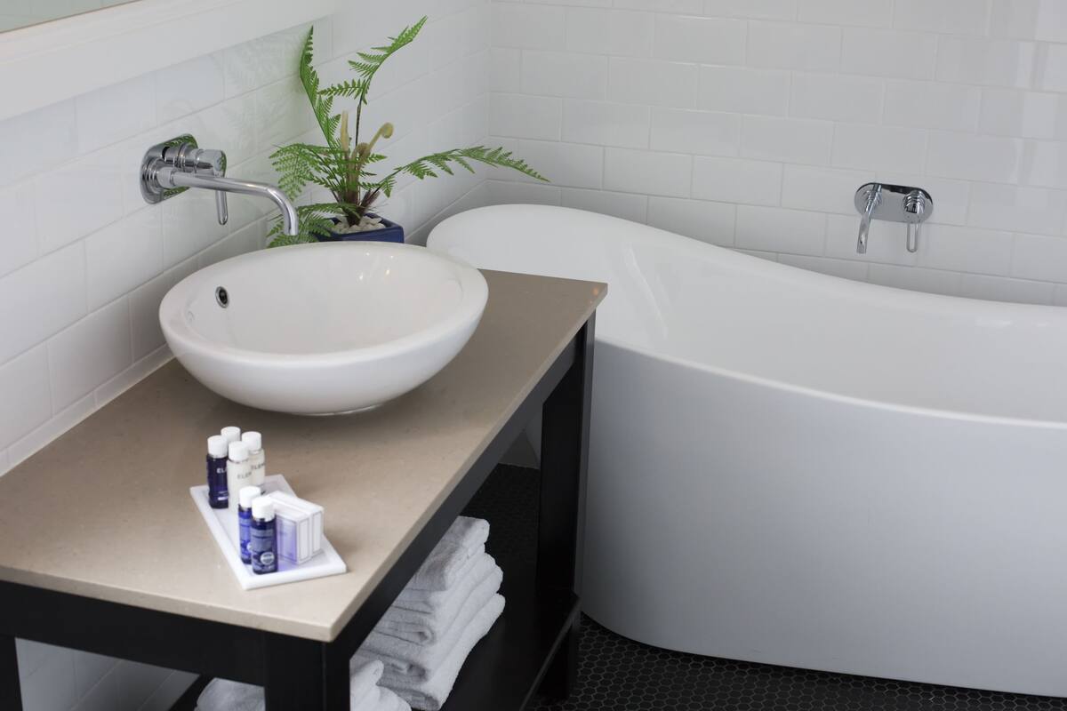 sebreeze suite | bathroom | free toiletries, hair dryer, soap, shampoo