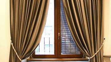 Memory-foam beds, minibar, in-room safe, desk