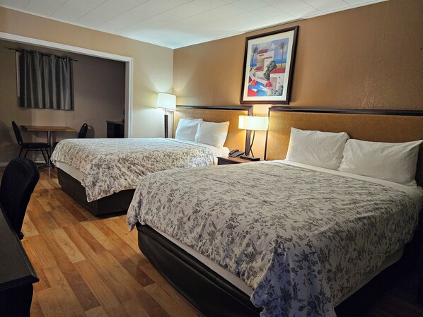 Desk, blackout curtains, iron/ironing board, free WiFi