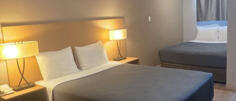Desk, blackout drapes, iron/ironing board, free WiFi