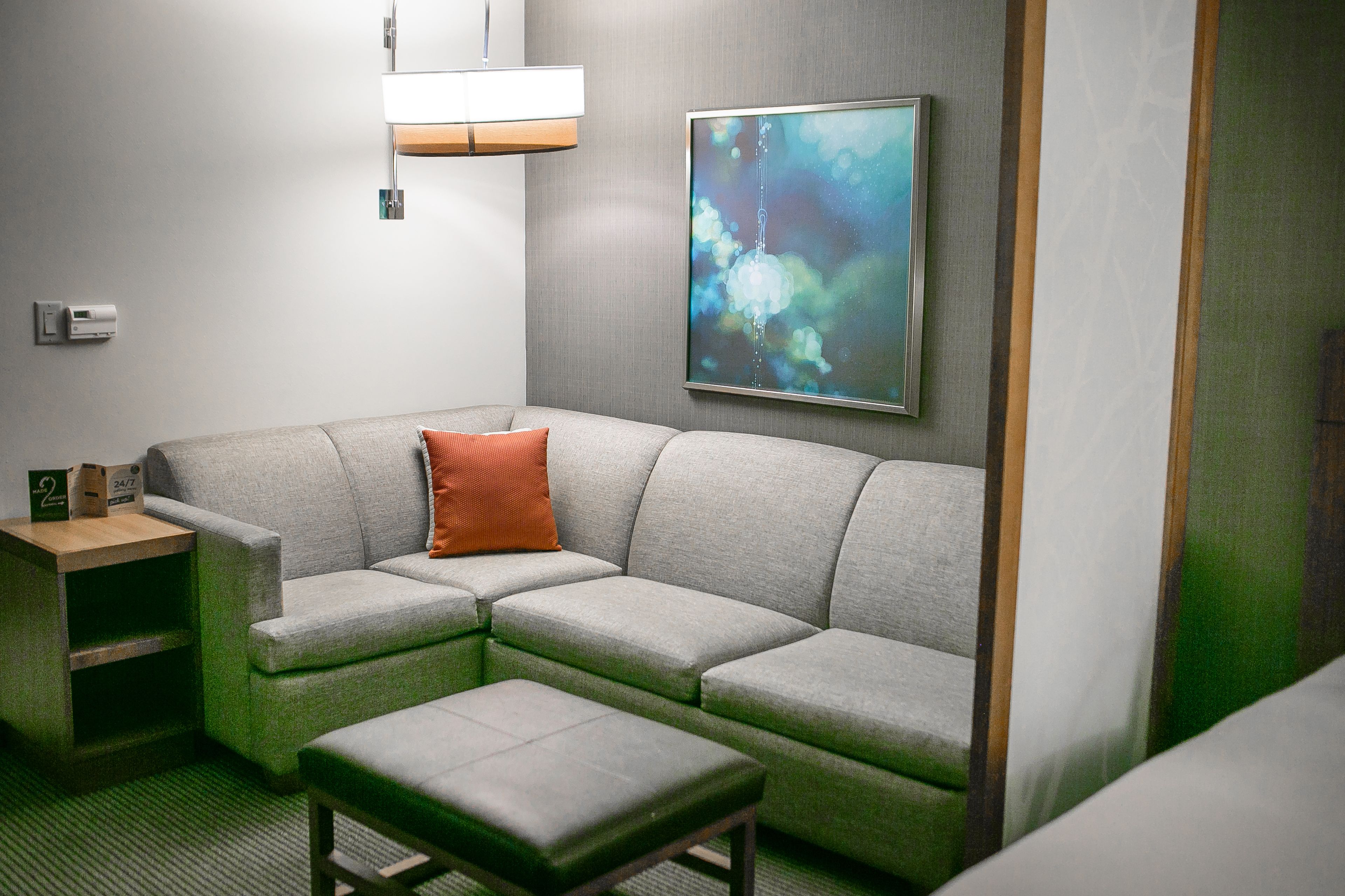 desk, laptop workspace, blackout curtains, soundproofing