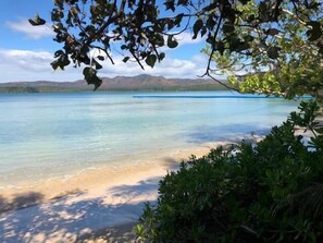 On the beach, beach towels, kayaking