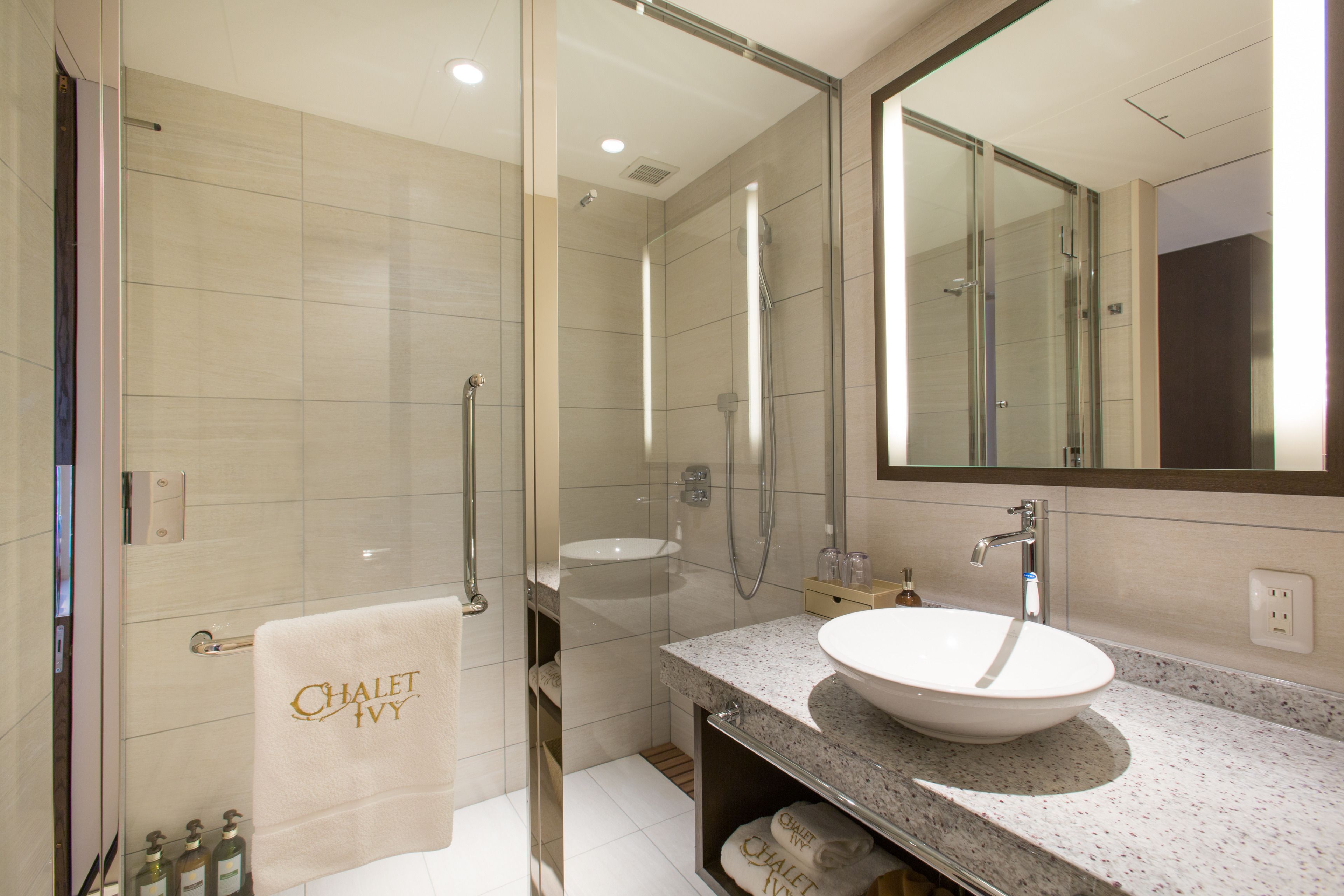 shower, free toiletries, hair dryer, slippers