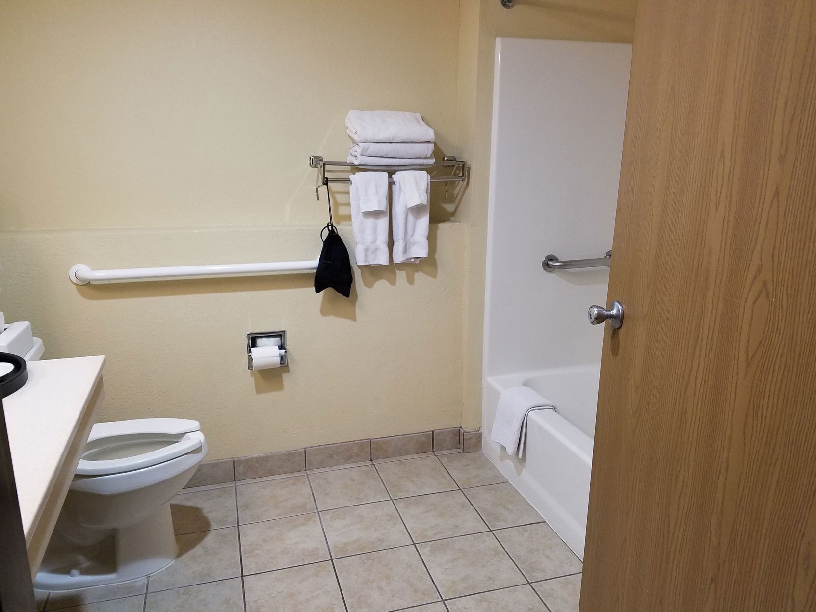 Bathroom | Combined shower/bathtub, free toiletries, hair dryer, towels