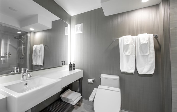 Free toiletries, hair dryer, towels