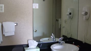 Standard Room, 1 Queen Bed, Non Smoking | Bathroom | Combined shower/tub, hydromassage showerhead, free toiletries