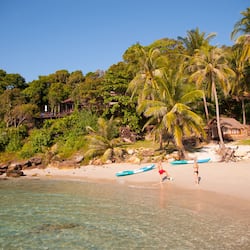 On the beach, scuba diving, snorkelling, kayaking