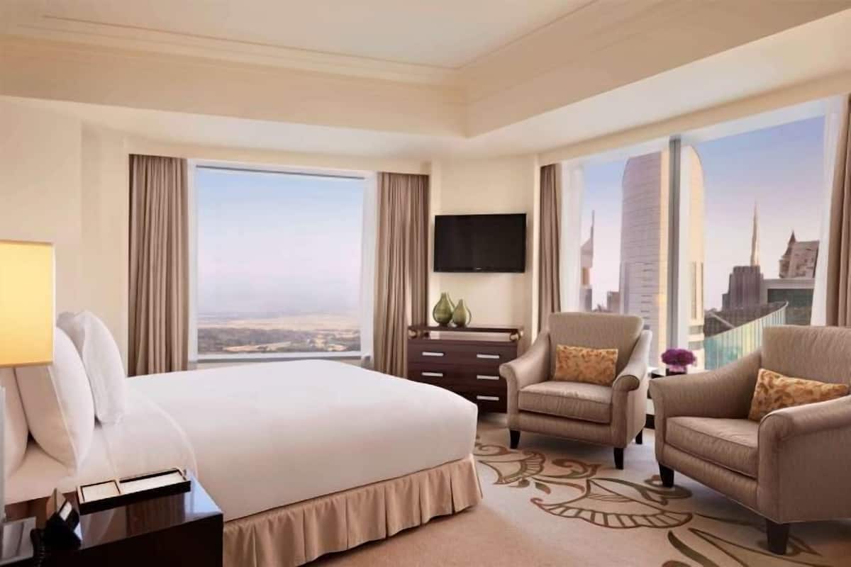 1 bilik tidur, peralatan tempat tidur premium, bar mini
