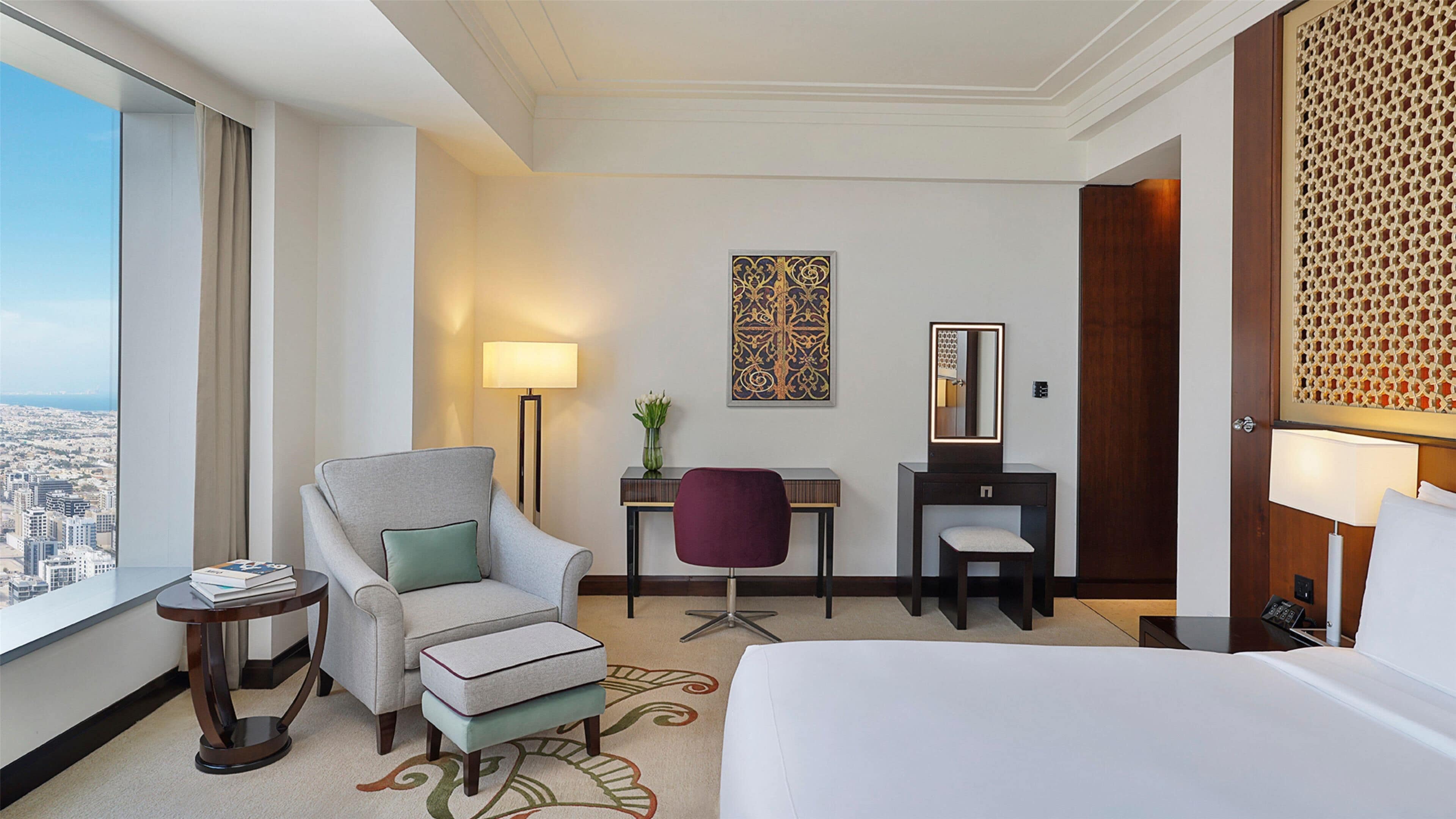 Premium bedding, minibar, in-room safe, desk