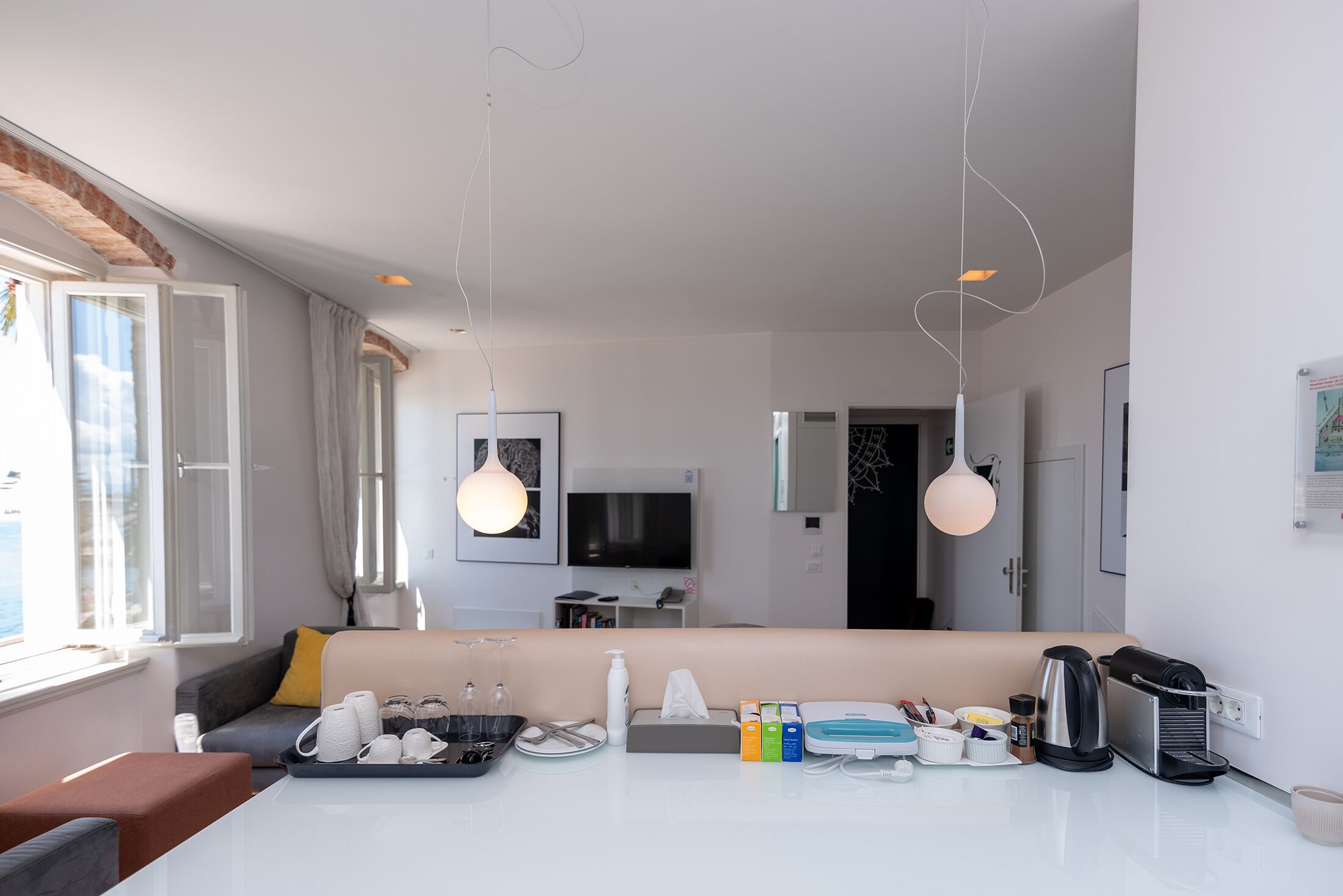 Junior-Suite, Meerblick | Eigene Kochnische | Großer Kühlschrank, Wasserkocher mit Kaffee-/Teezubehör, Wasserkocher