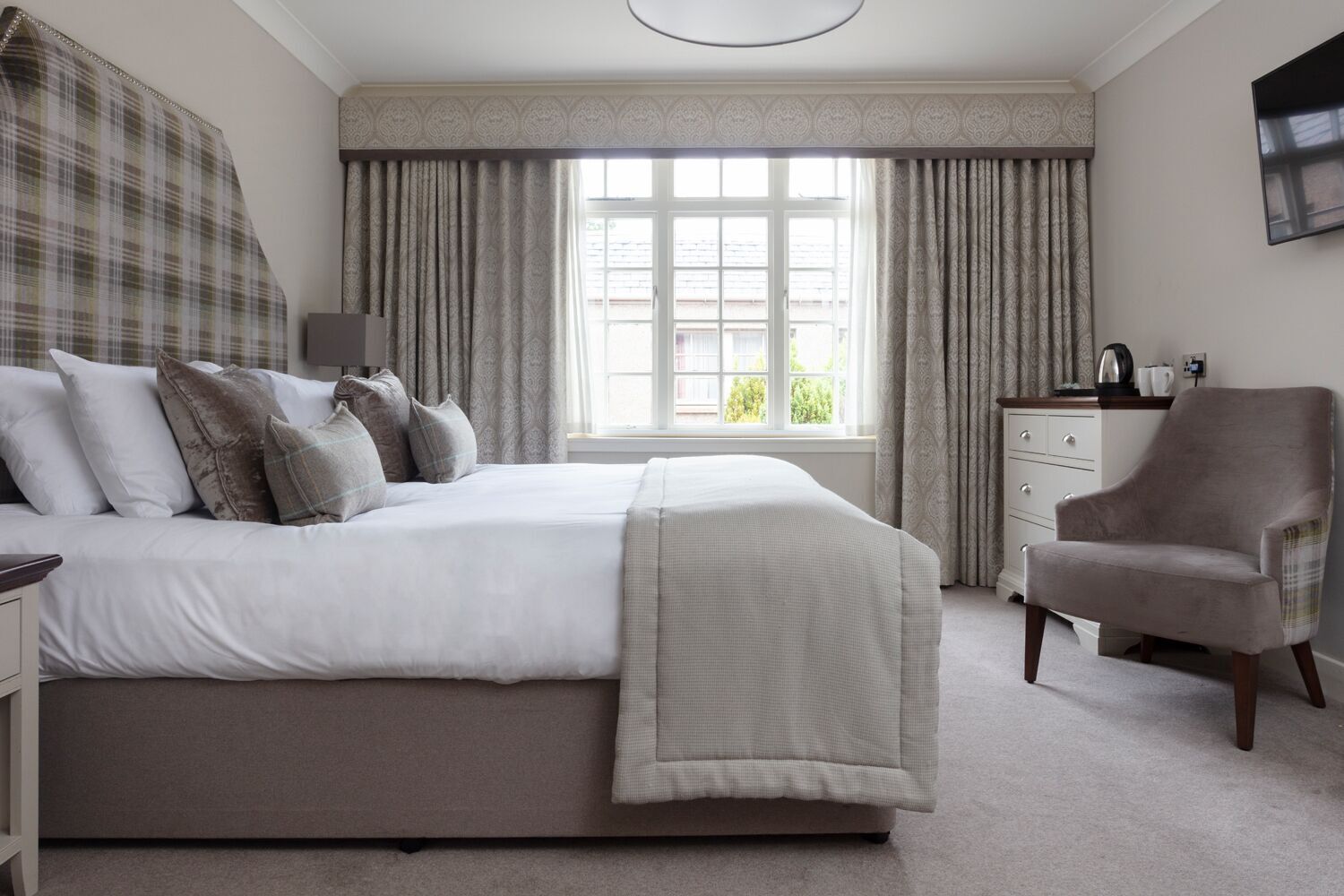 Cadar kapas Mesir, peralatan tempat tidur premium, meja 