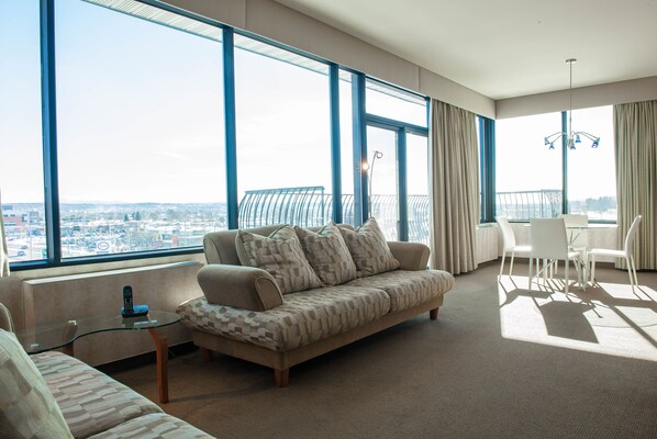 Desk, laptop workspace, blackout curtains, soundproofing